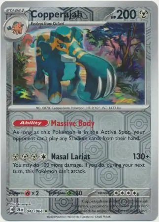 042/064 Copperajah Reverse Holo Shrouded Fable Pokémon Card