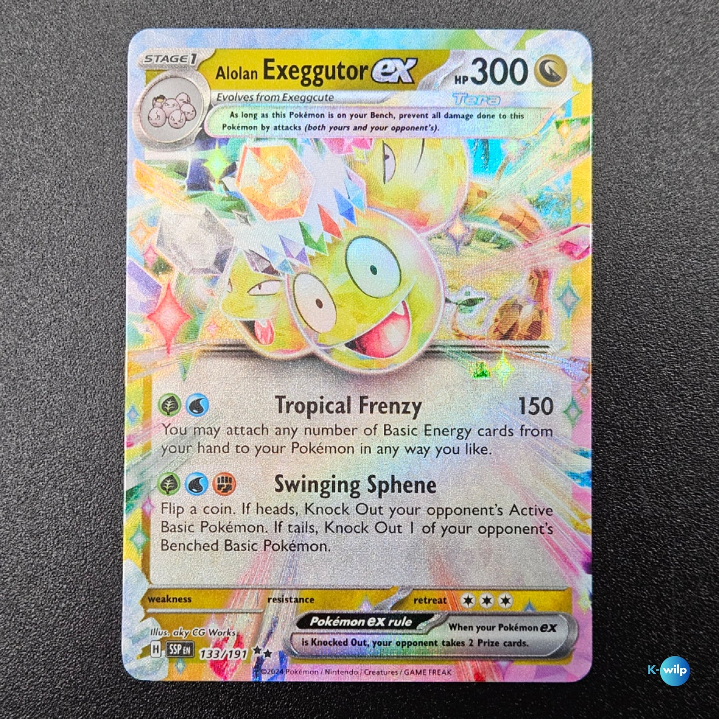 Alolan Exeggutor ex 133/191 Surging Sparks Holo Double Rare English Pokémon Trading Card