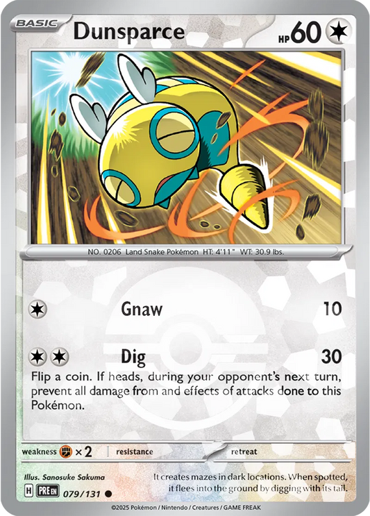 079/131 Dunsparce Poke Ball Holo Prismatic Evolutions Pokémon Card