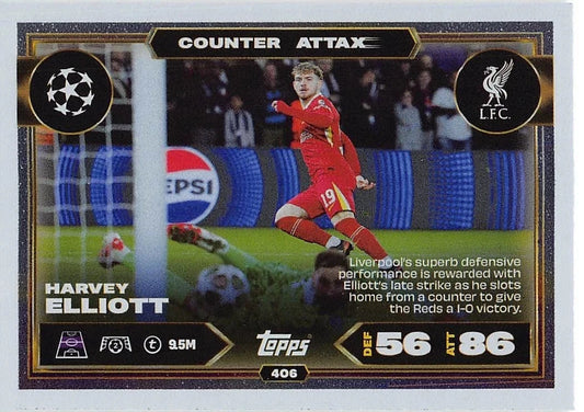 406 Harvey Elliott (Liverpool) Counter Attax (Rainbow Plus Foil)