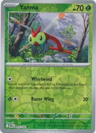 002/182 Yanma Reverse Holo Destined Rivals Pokémon Card