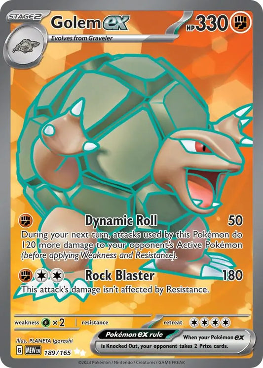 189/165 Golem ex 151 Pokémon Card