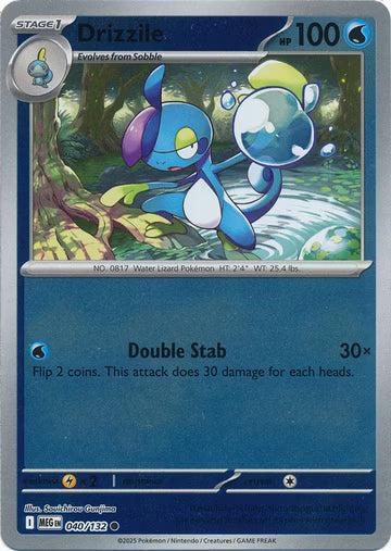 040/132 Drizzile Reverse Holo Mega Evolution Pokémon Card