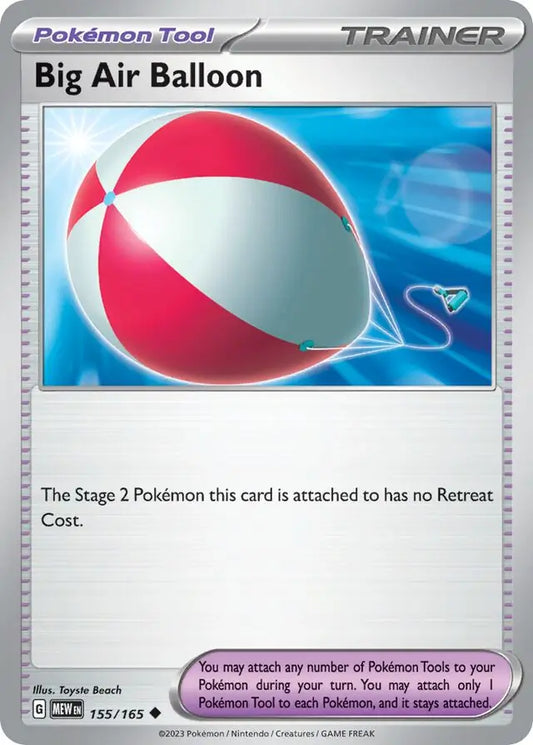155/165 Big Air Balloon 151 Pokémon Card