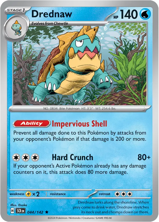 044/142 Drednaw Stellar Crown Pokémon Card