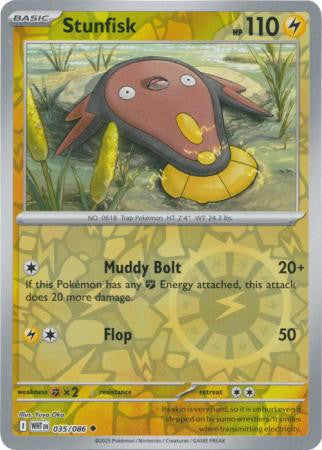 035/086 Stunfisk Reverse Holo White Flare Pokémon Card