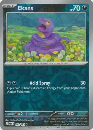 023/165 Ekans Reverse Holo 151 Pokémon Card