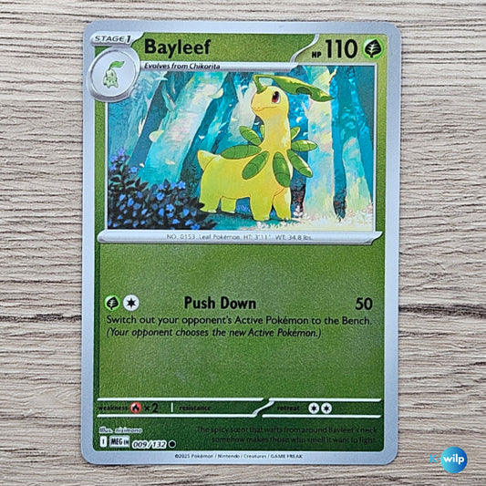 009/132 Bayleef Reverse Holo Mega Evolution Pokémon Card