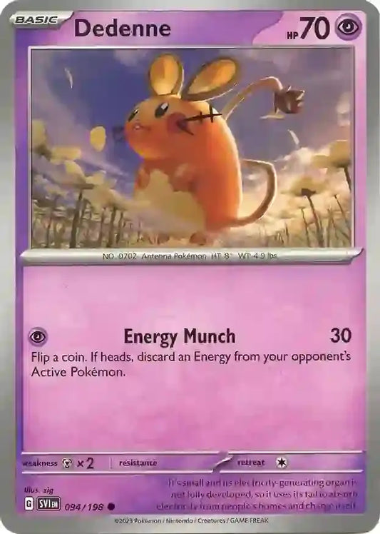 094/198 Dedenne Scarlet & Violet Base Set Pokémon Card
