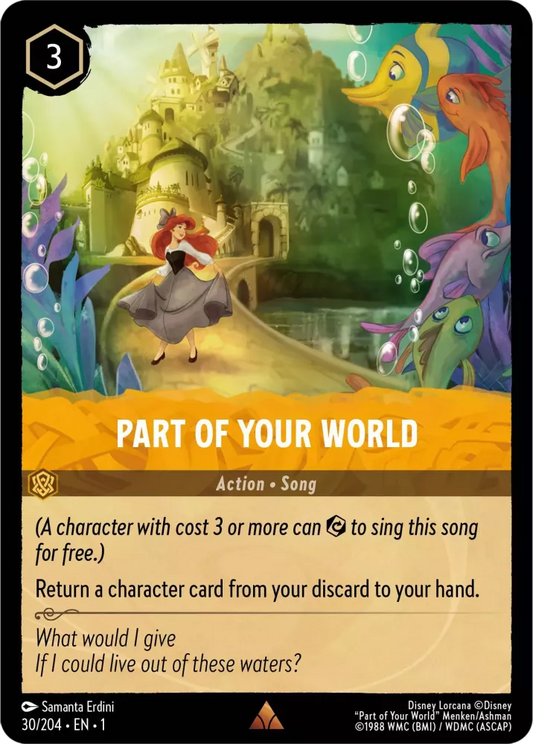 030/204 Part Of Your World Disney Lorcana The First Chapter Card