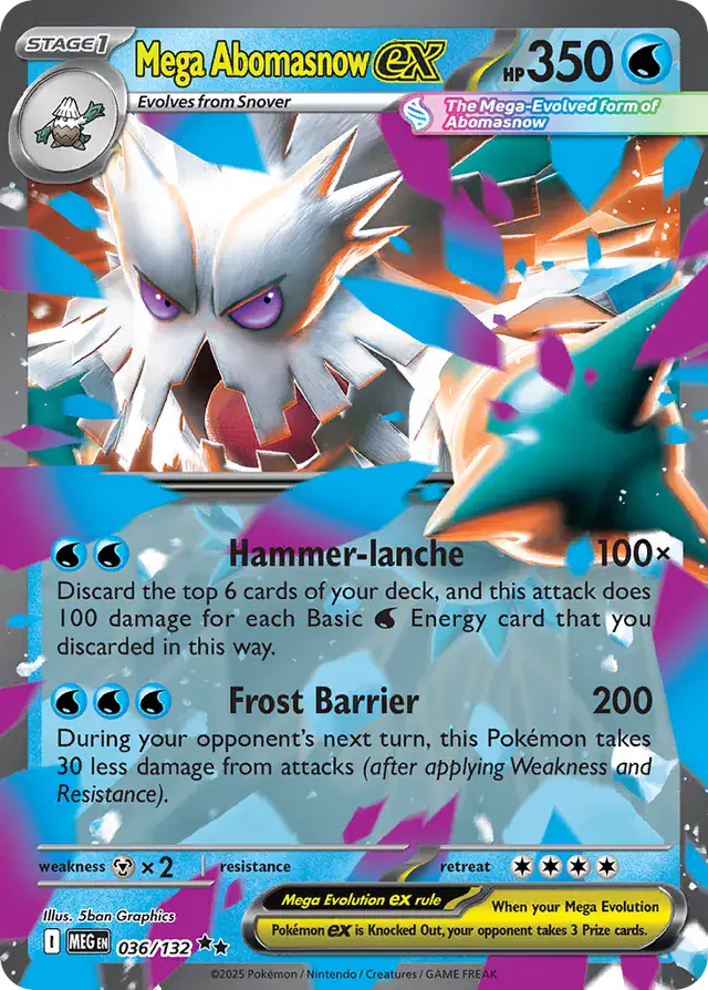 036/132 Mega Abomasnow ex Mega Evolution Pokémon Card