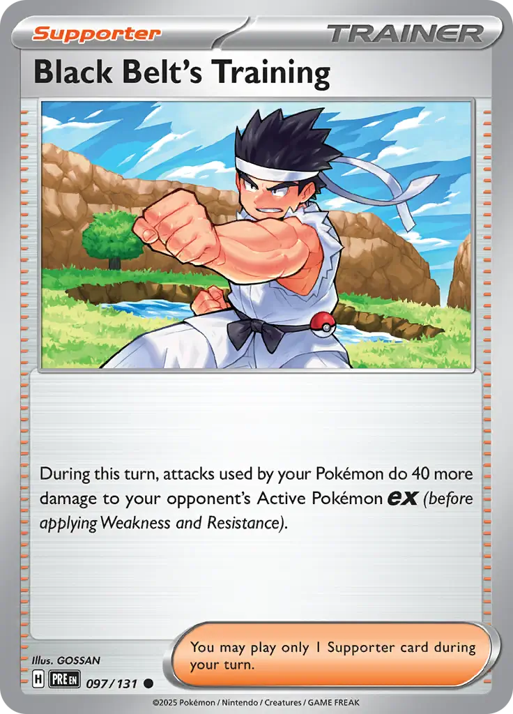 097/131 Black Belt's Training Prismatic Evolutions Pokémon Card