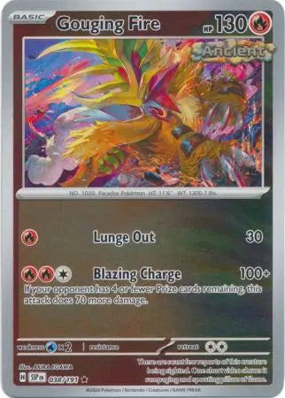 038/191 Gouging Fire Reverse Holo Sparks Pokémon Card