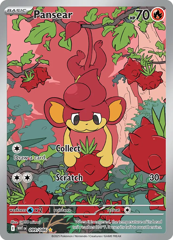 099/086 Pansear White Flare Pokémon Card