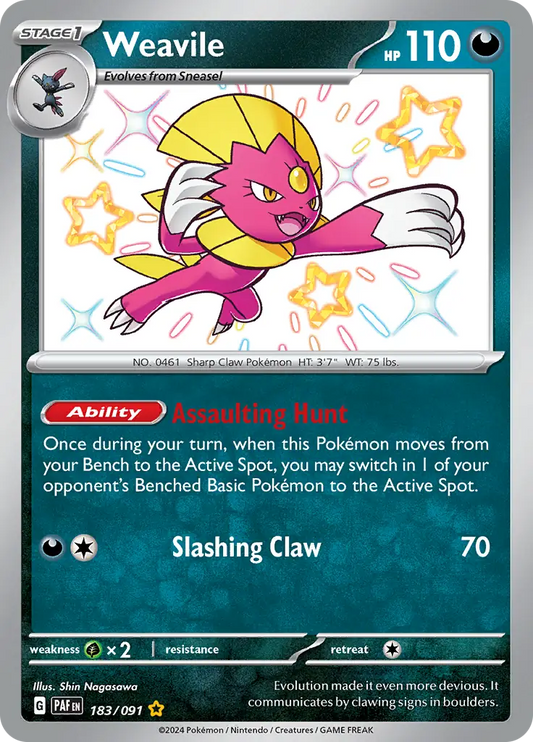 183/091 Weavile Paldean Fates Pokémon Card