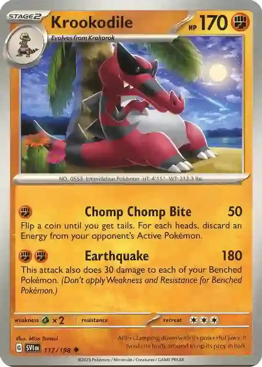 117/198 Krookodile Scarlet & Violet Base Set Pokémon Card