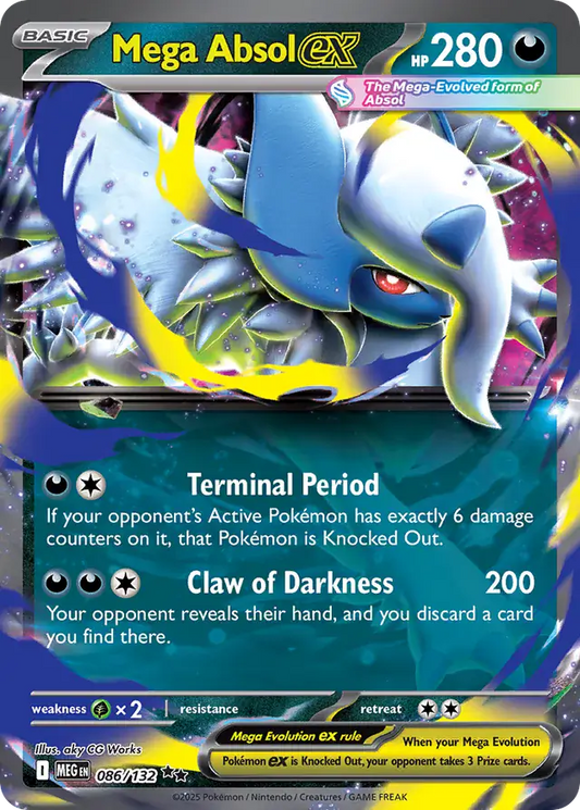 086/132 Mega Absol ex Mega Evolution Pokémon Card