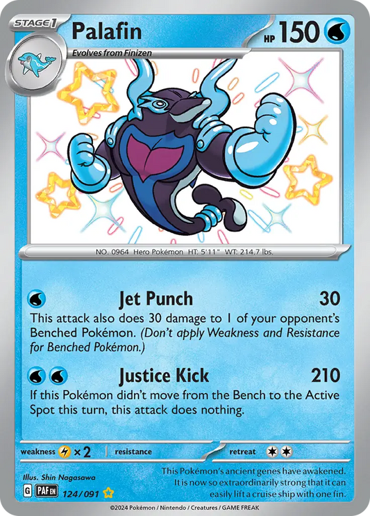 124/091 Palafin Paldean Fates Pokémon Card