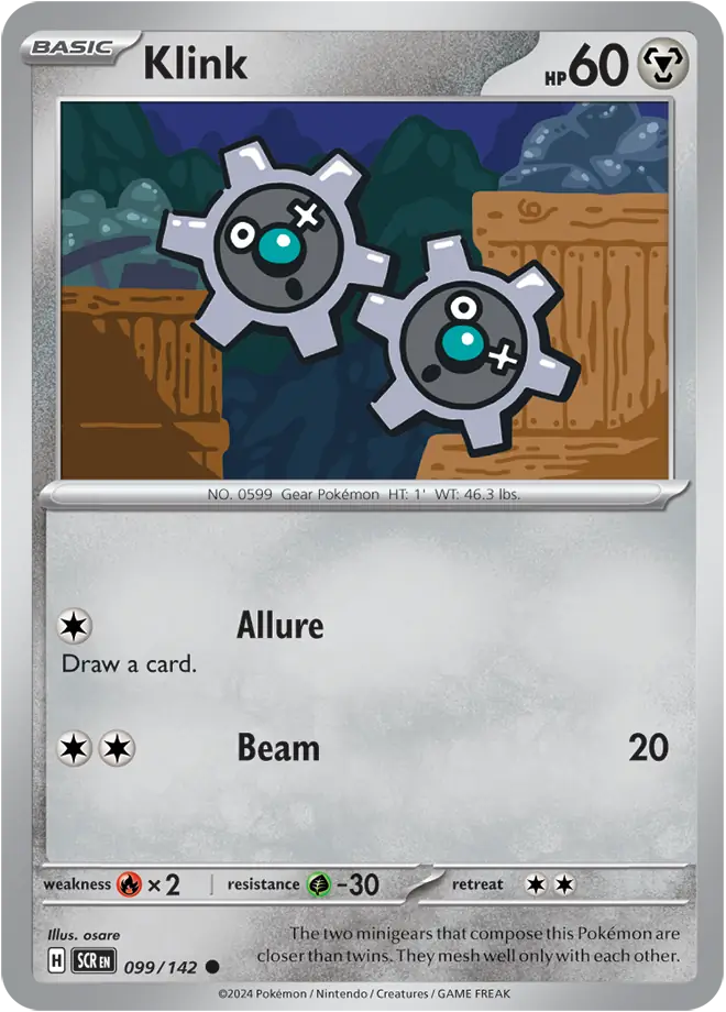 099/142 Klink Stellar Crown Pokémon Card