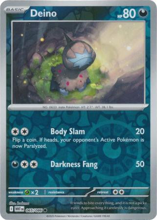 065/086 Deino Reverse Holo White Flare Pokémon Card