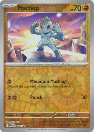 066/165 Machop Reverse Holo 151 Pokémon Card