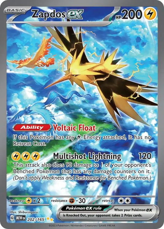 202/165 Zapdos ex 151 Pokémon Card