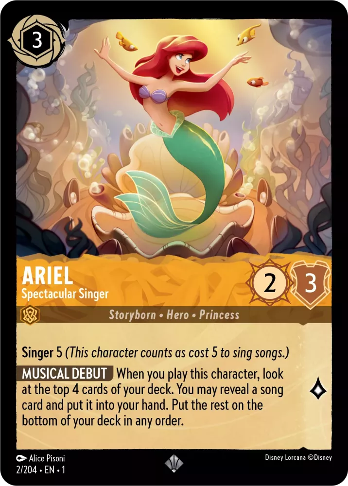 002/204 Ariel - Spectacular Singer Lorcana Card
