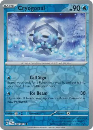 047/191 Cryogonal Reverse Holo Surging Sparks Pokémon Card