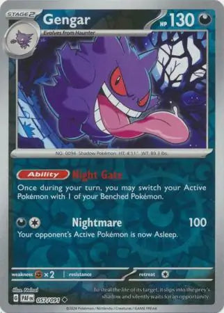 057/091 Gengar Reverse Holo Paldean Fates Pokémon Card