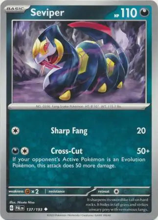 137/193 Seviper Paldea Evolved Pokémon Card