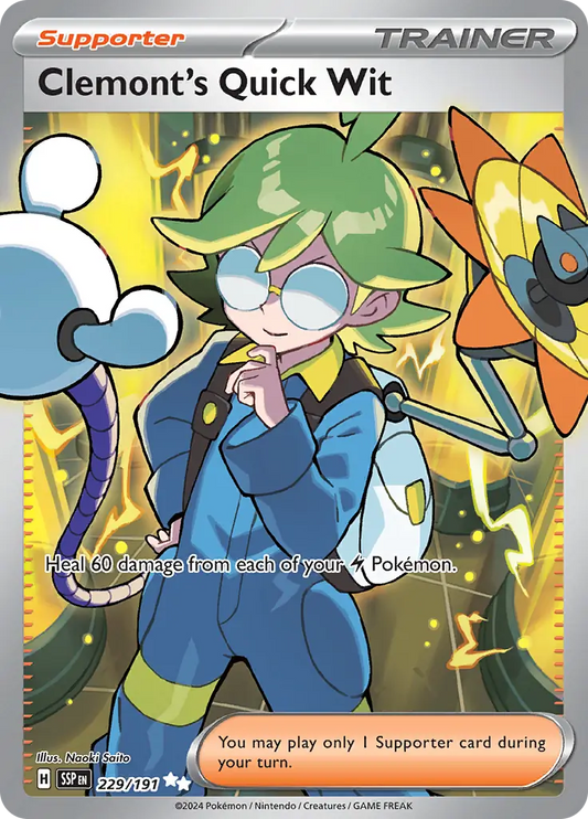 229/191 Clemont's Quick Wit Surging Sparks Pokémon Card