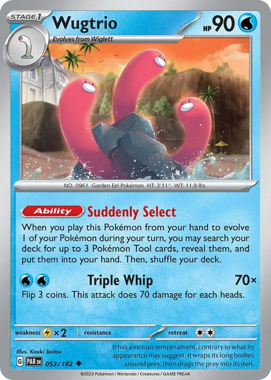 053/182 Wugtrio Paradox Rift Pokémon Card