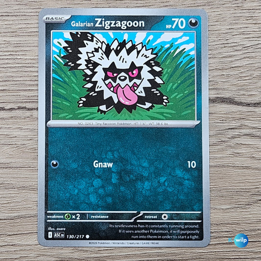 130/217 Galarain Zigzagoon Ascended Heroes Pokémon Trading Card