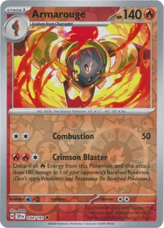 034/191 Armarouge Reverse Holo Surging Sparks Pokémon Card