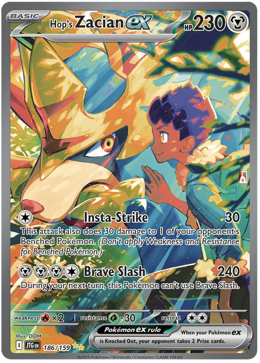 186/159 Hop's Zacian ex Journey Together Pokémon Card