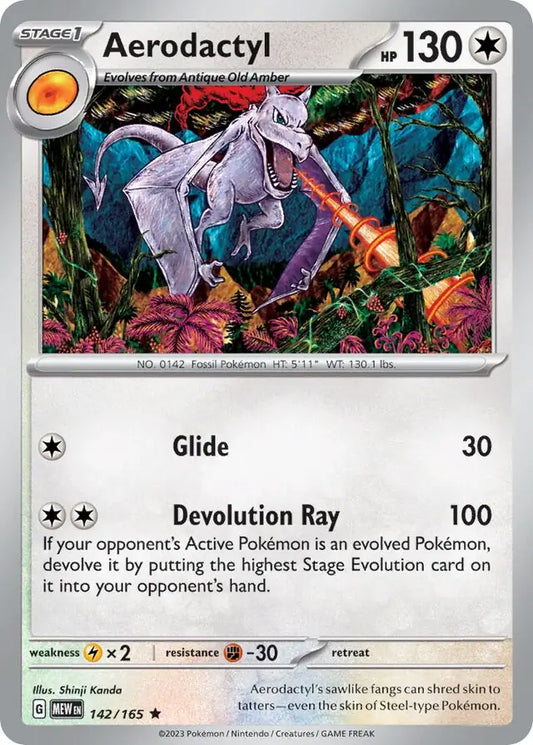 142/165 Aerodactyl 151 Pokémon Card