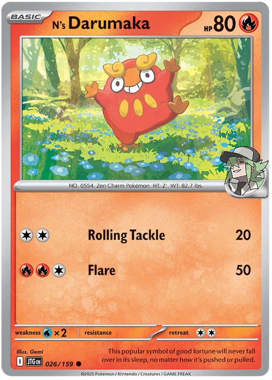 026/159 N's Darumaka Journey Together Pokémon Card