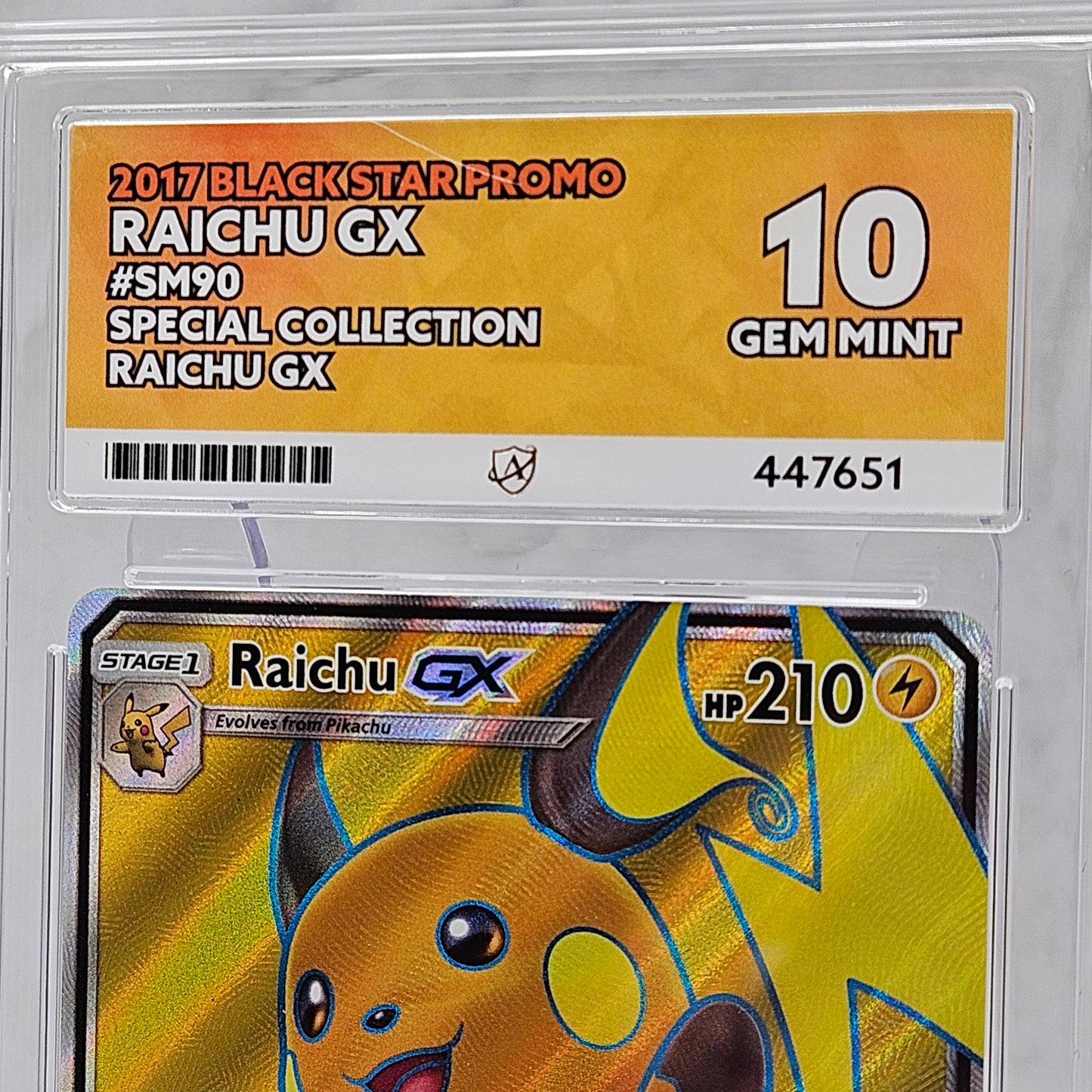 Raichu GX SM90 English Black Star Promo Pokémon Card ACE Graded 10