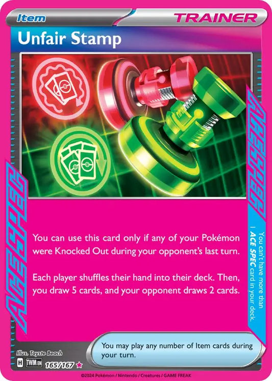 165/167 Unfair Stamp Twilight Masquerade Pokémon Card