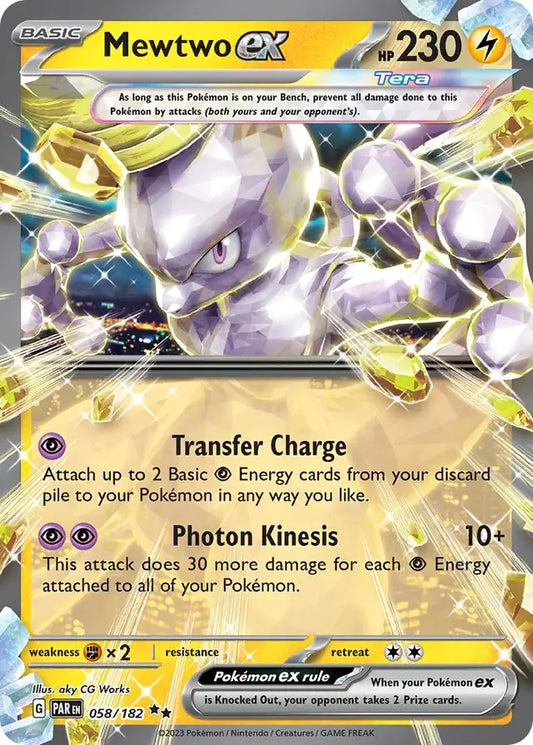 058/182 Mewtwo ex Paradox Rift Pokémon Card