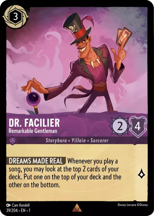 039/204 Dr. Facilier Remarkable Gentleman Disney Lorcana The First Chapter Card