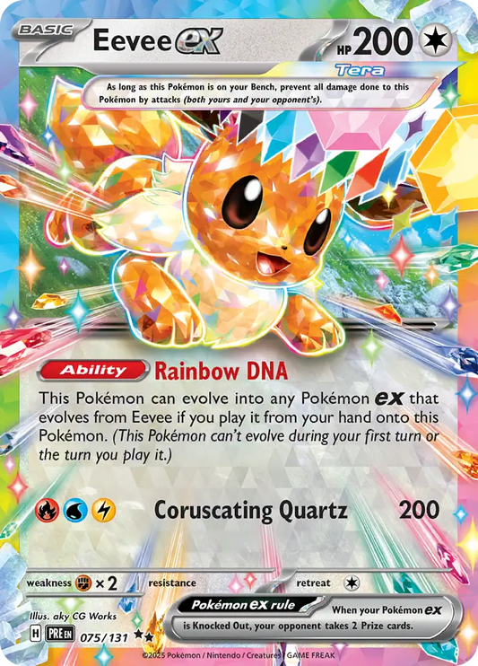 075/131 Eevee ex Prismatic Evolutions Pokémon Card