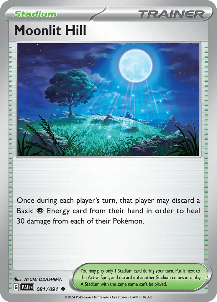 081/091 Moonlit Hill Paldean Fates Pokémon Card