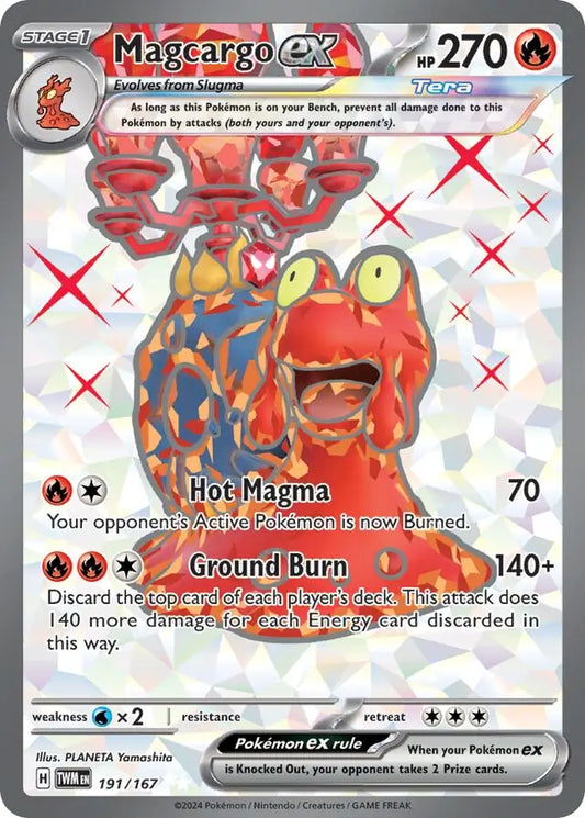 191/167 Magcargo ex Twilight Masquerade Pokémon Card