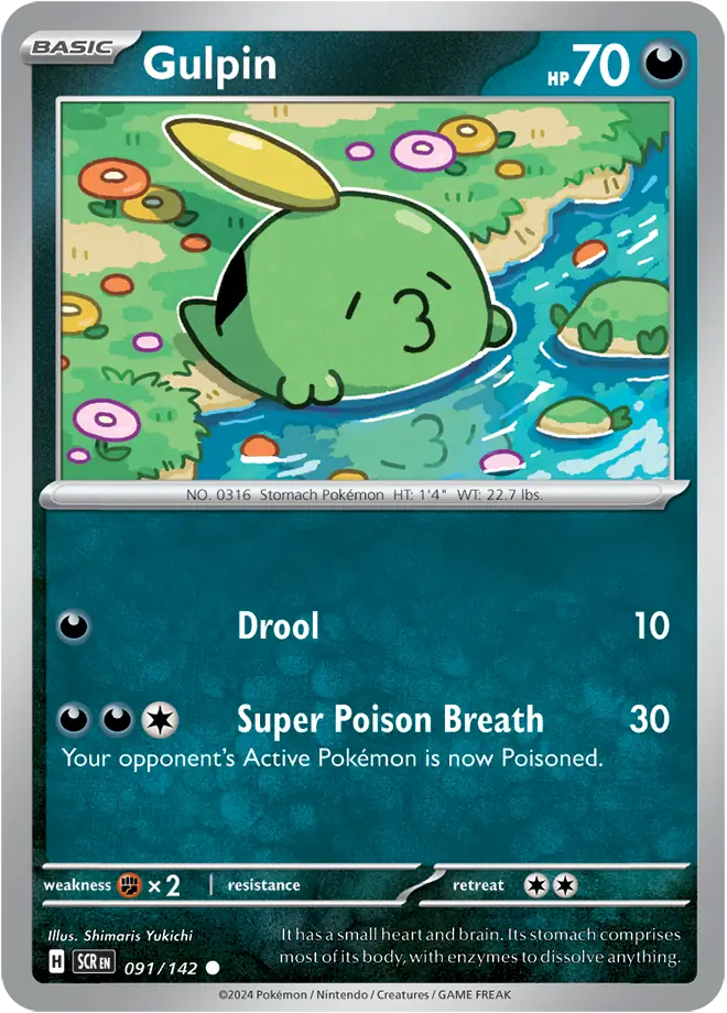 091/142 Gulpin Stellar Crown Pokémon Card