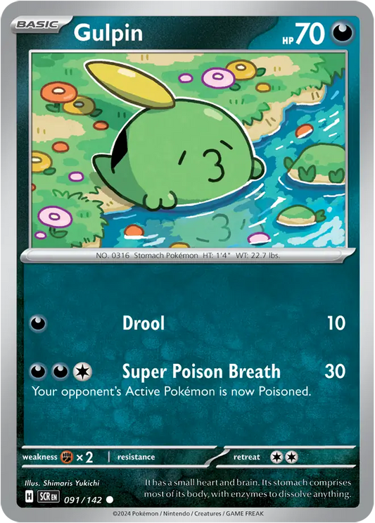 091/142 Gulpin Stellar Crown Pokémon Card