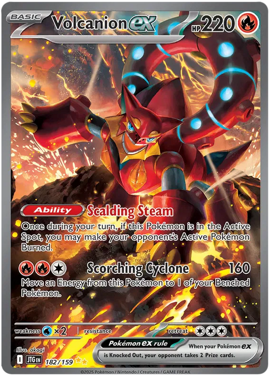 182/159 Volcanion ex Journey Together Pokémon Card