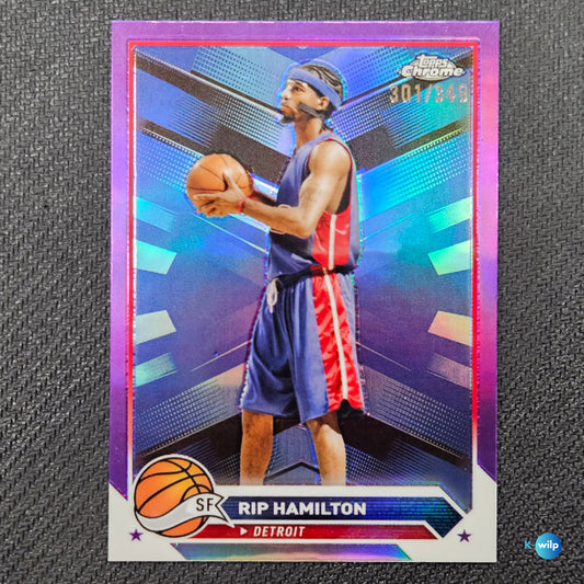 RIP Hamilton Numbered 301/349 Detroit Pistons Topps Chrome 2024 Card Number #109 Basketball Trading Card