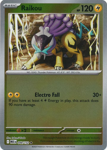 048/132 Raikou Reverse Holo Mega Evolution Pokémon Card