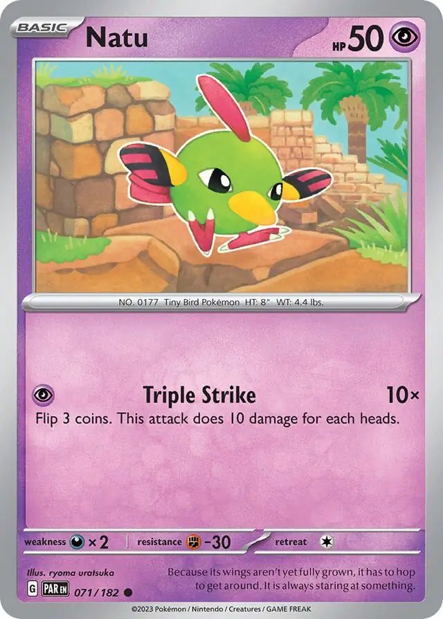 071/182 Natu Paradox Rift Pokémon Card